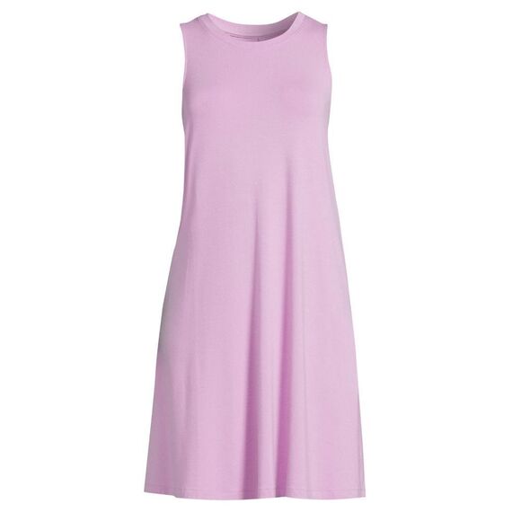 Time and Tru Soft Violet Sleeveless Swing Dress Crewneck Casual Summer Comfort M - Picture 2 of 7